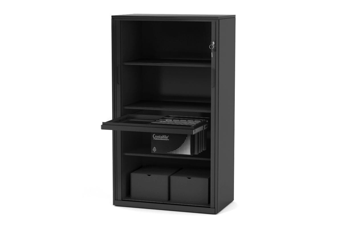 Tambour Sliding Door Storage Cabinet - Metal Closet Organizer [1325H x 900W] - Perfect for Bedroom, Office, or Garage Storage Solutions