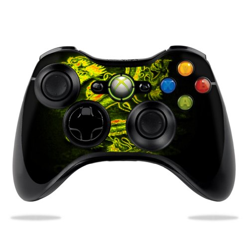 Protective Vinyl Skin Decal for Microsoft Xbox 360 Controller - Neon Dragon Design | Anti-Scratch Wrap Sticker | Perfect for Gaming, Collecting & Personalizing Your Controller