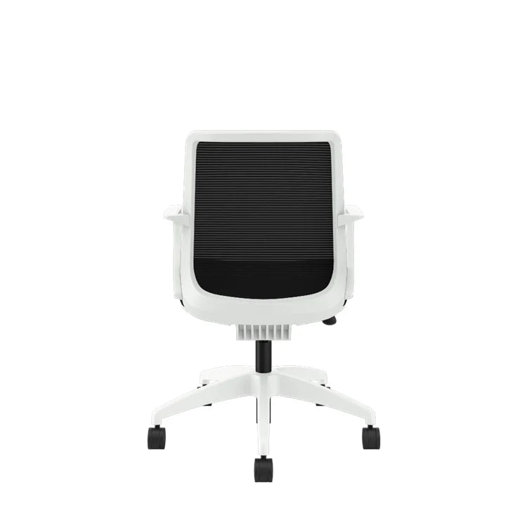 Ergonomic Cliq Office Chair with Synchro Tilt - Basalt Fabric & White Designer Frame - Perfect for Home Office, Gaming & Workspaces