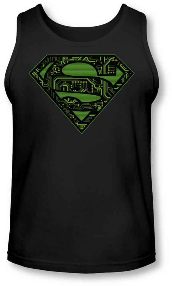 Superman Men's Circuits Shield Tank Top - Comfortable Superhero Graphic Tee for Gym, Workout & Casual Wear