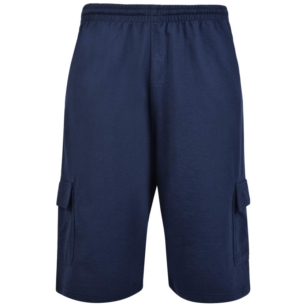 KAM Big & Tall Navy Cargo Lounge Shorts for Men - Comfortable Stretch Fabric with Multiple Pockets | Perfect for Casual Wear, Lounging & Outdoor Activities