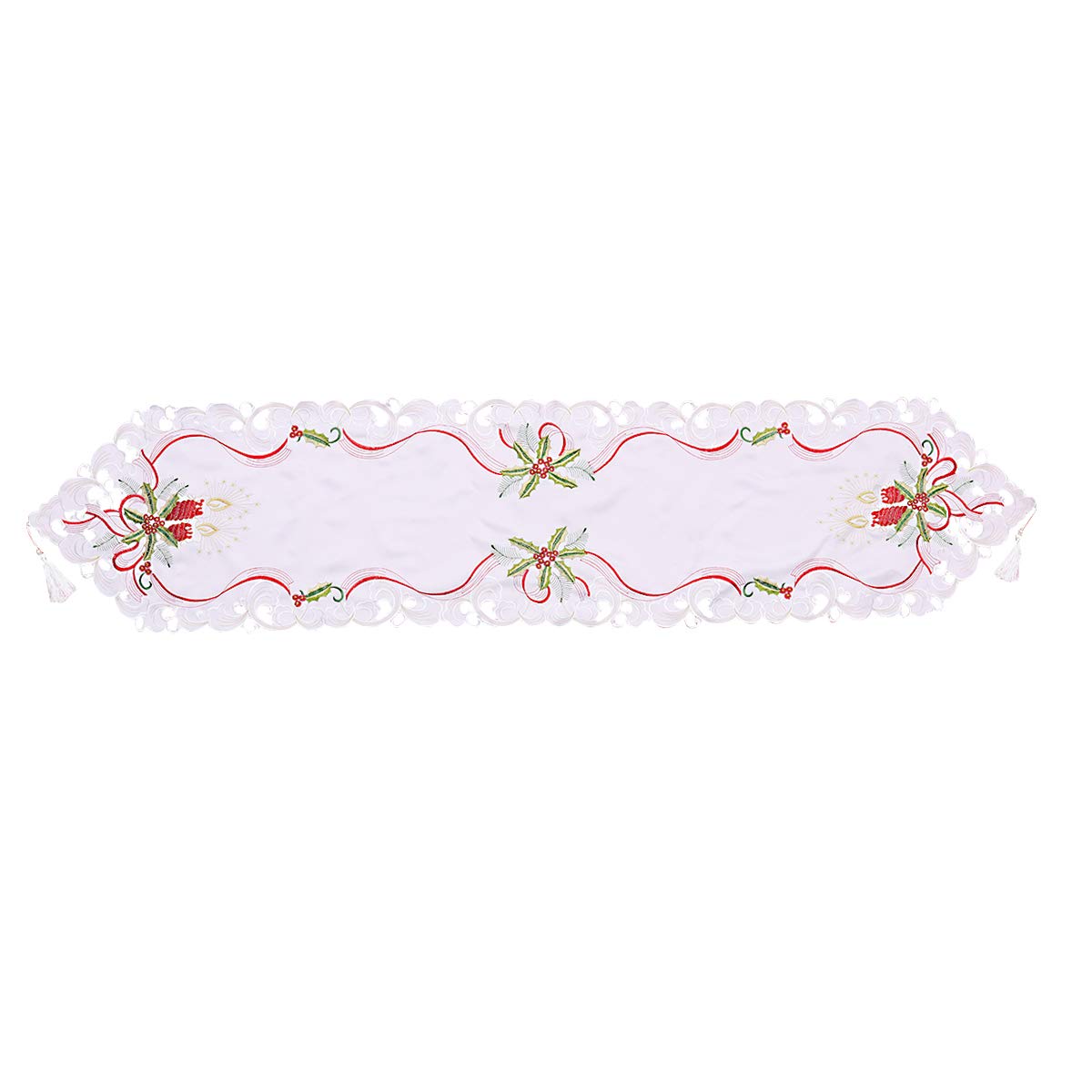 DOITOOL Floral Table Runner for Dining Room - Decorative Holiday Table Runner for Christmas, New Year, Xmas - Perfect for Festive Dinner Parties & Seasonal Home Decor