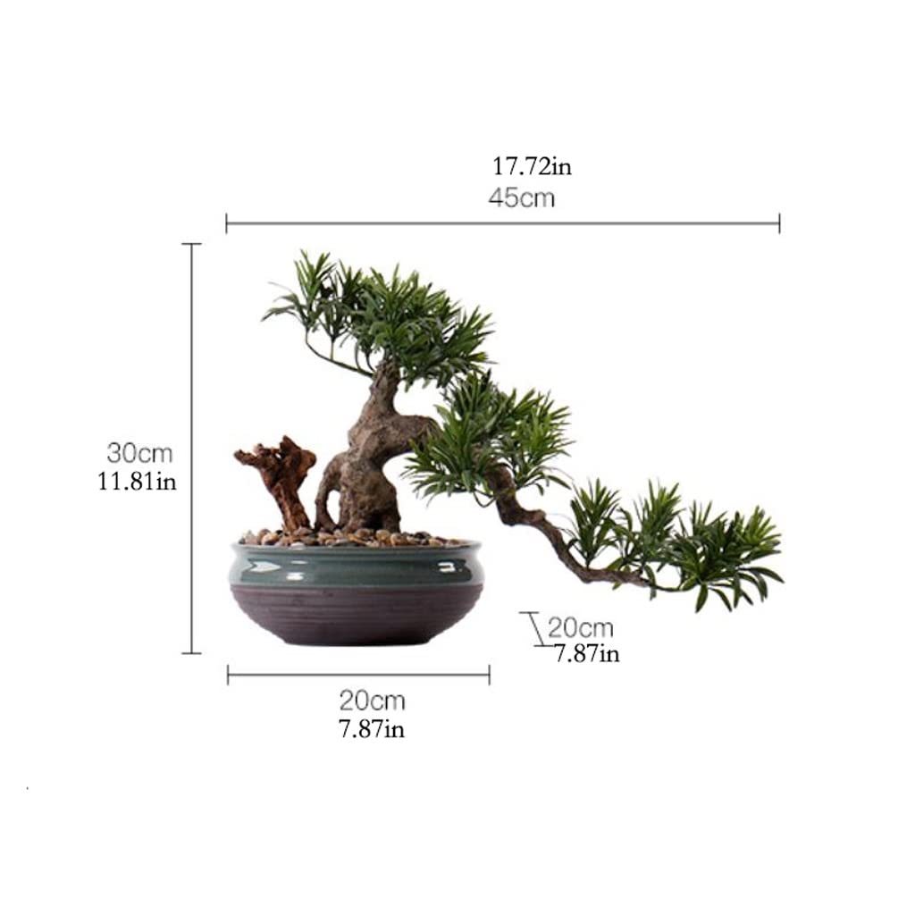 TOMYEUS 17 Inch Artificial Bonsai Tree - Realistic Faux Potted Plant for Home & Office Decor, Desk Ornament, Zen Garden Accent - Perfect for Living Room, Bedroom, Office Desk, and Meditation Spaces