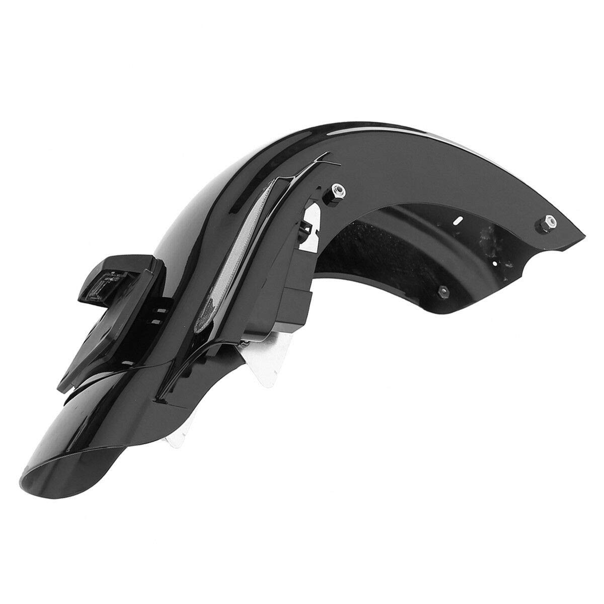 TCT-MOTORPARTS Rear Fender with LED Lights for Harley Touring Road King Electra Glide Street Glide Road Glide 2009-2013 - Durable Motorcycle Accessory for Night Riding & Custom Bike Upgrades