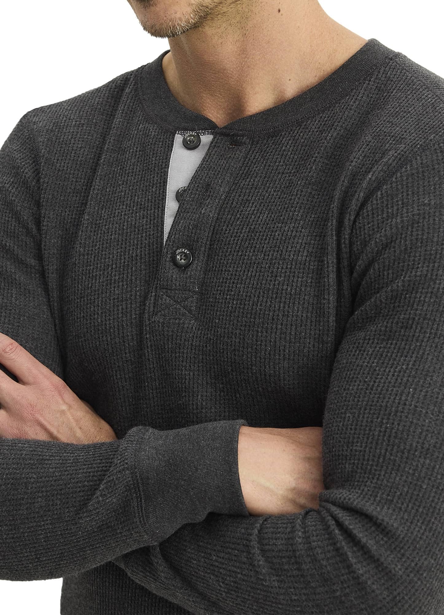 Jockey Men's Baselayer Long Sleeve Waffle Henley Shirt - Thermal Underwear for Cold Weather, Moisture Wicking & Breathable - Perfect for Winter Sports, Hiking & Layering