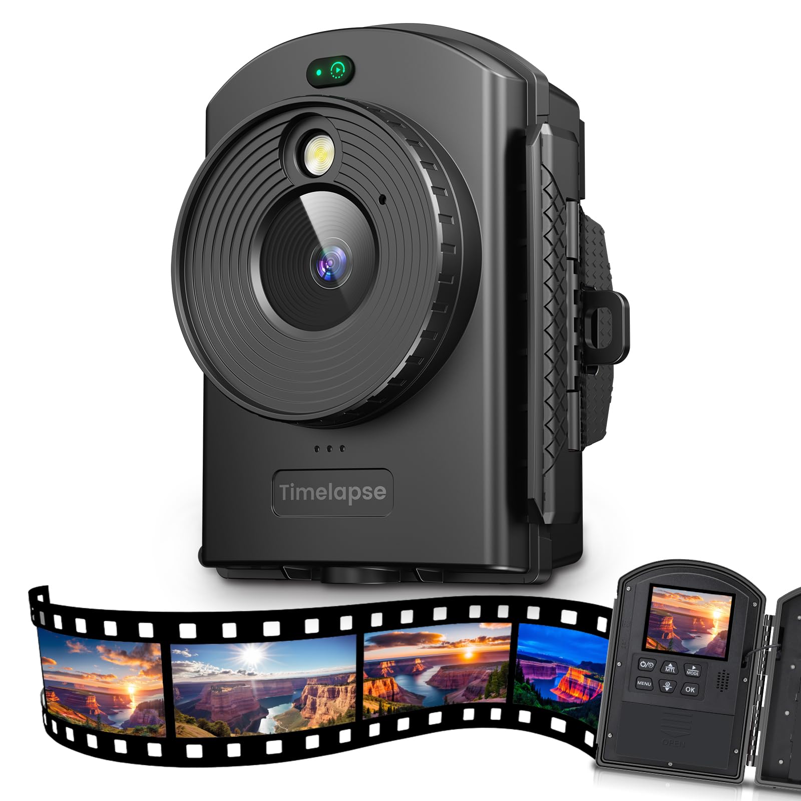 Outdoor Construction Time Lapse Camera with Infrared Positioning & LED Light - 180 Days Continuous Shooting, 1080P HD Video & Photos for Cooking, Plant Growth, Art Drawing, Landscape Photography (64GB) - Perfect for Construction Monitoring, DIY Projects, and Nature Observation