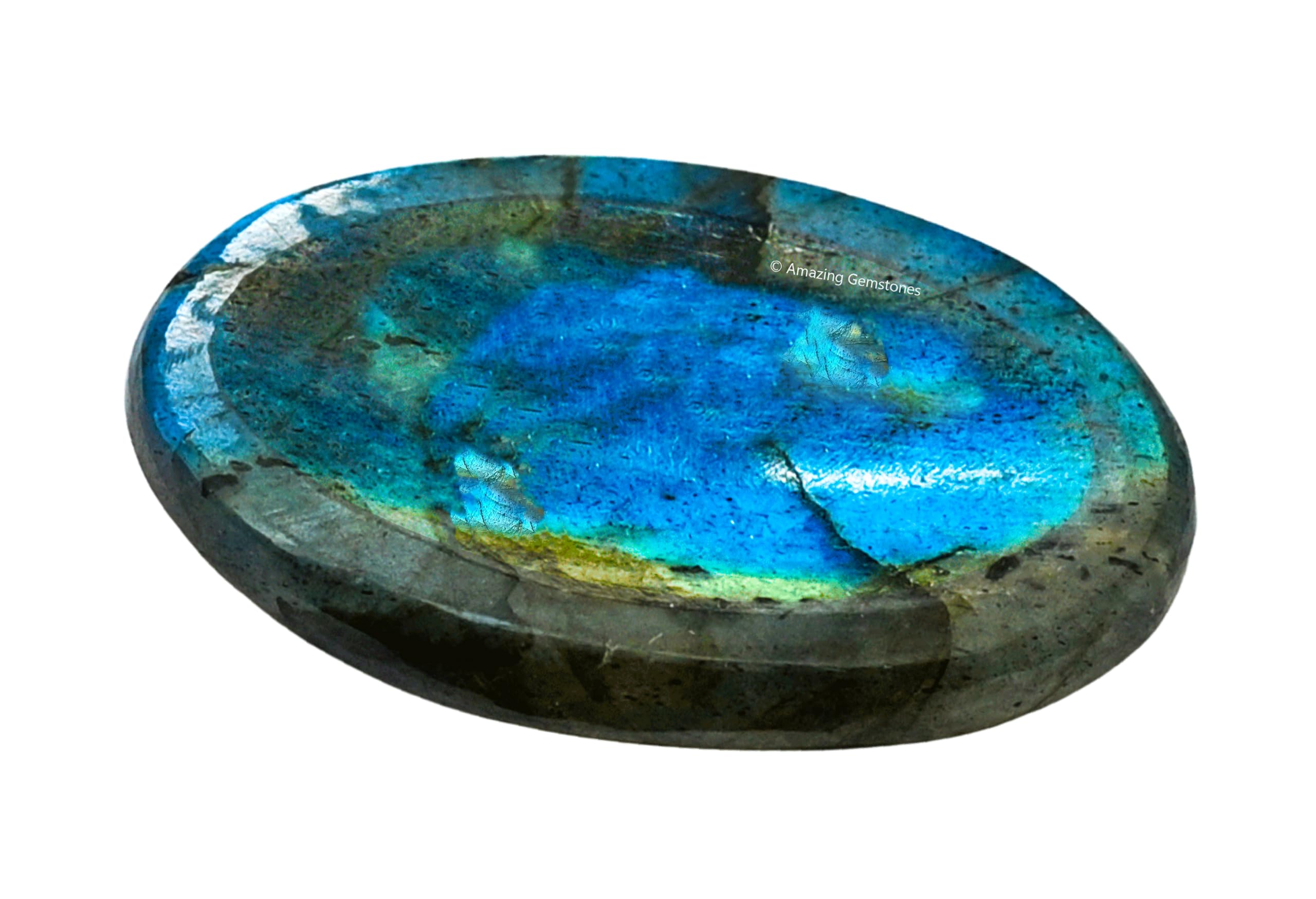 Labradorite Worry Stone - Natural Healing Crystal for Stress Relief & Anxiety - Meditation Palm Stone for Relaxation & Mindfulness - Unique Gift for Women & Men - Perfect for Office Desk, Yoga Practice & Travel Companion