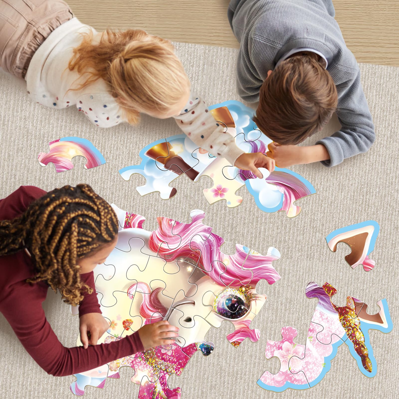 Unicorn Jigsaw Puzzle for Kids - 45-Piece Educational Toy for Ages 3-8 | Birthday Gift & Preschool Learning Activity