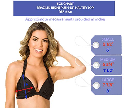 Sexy Women's Bikini Top with Halter Neckline & Push-Up Padded Cups - Soft Molded Underwire Swimwear for Beach, Pool & Summer Vacations