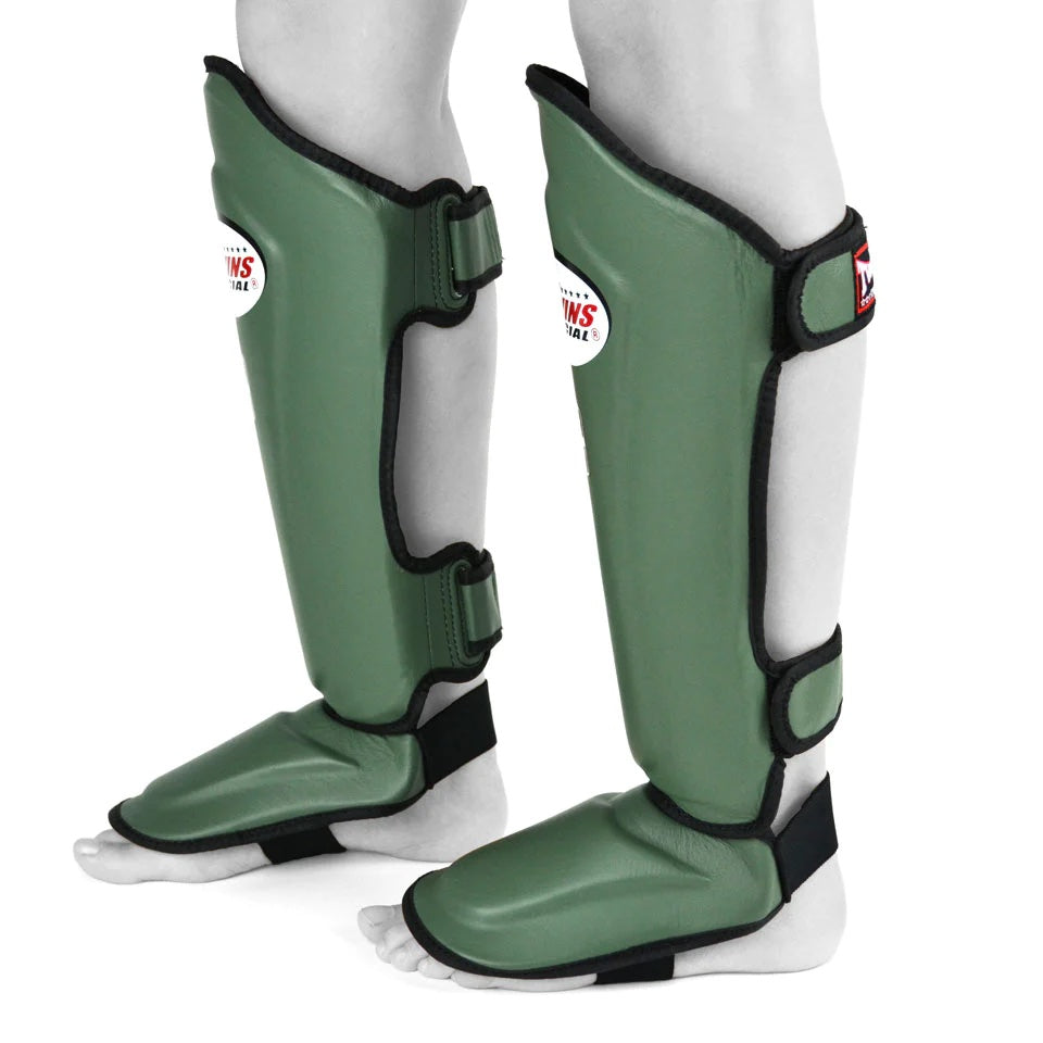 Twins SGL10 Double Padded Leather Shin Guards for Soccer, MMA & Martial Arts - Premium Protection for Training & Competition