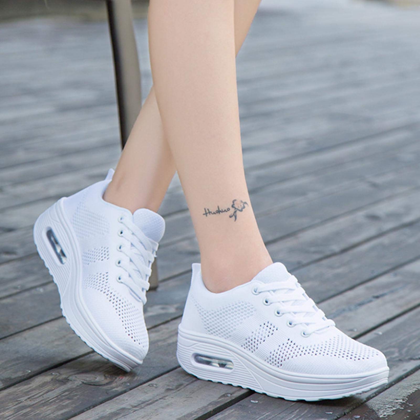 Women's Breathable Knit Mesh Walking Shoes - Comfortable Lace-Up Sneakers for Autumn & Winter | Perfect for Walking, Jogging & Daily Wear