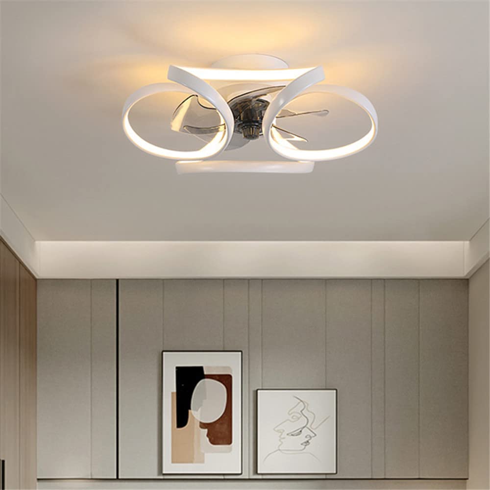 Modern LED Ceiling Fan with Remote Control - 3 Speed Quiet Dimmable Light, 5 Blade Bedroom Ceiling Fan with LED Lighting - Perfect for Bedroom, Living Room & Home Office