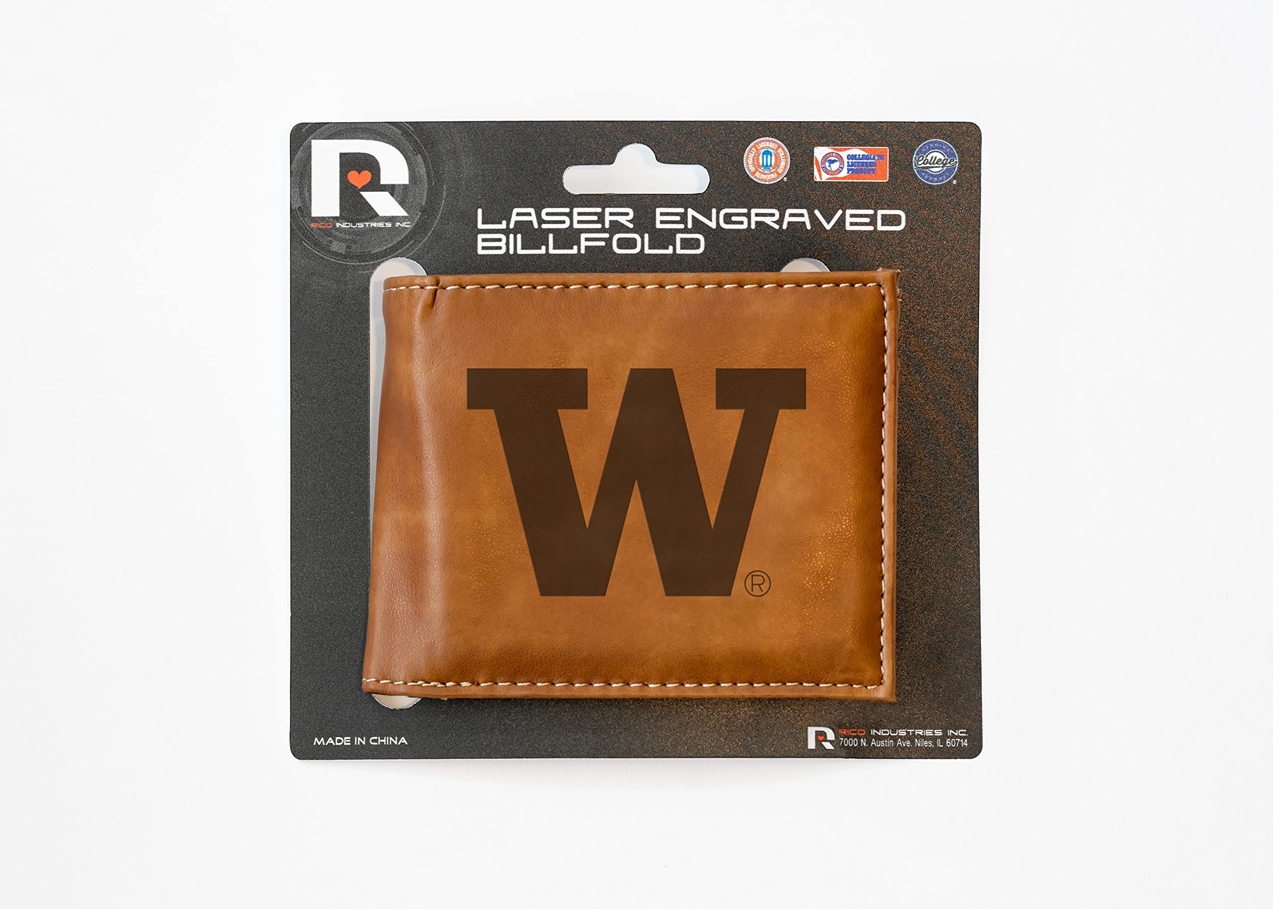 NCAA Laser Engraved Slim Billfold Wallet - Personalized College Sports Gift for Men - Perfect for Game Days, Graduation & Father's Day