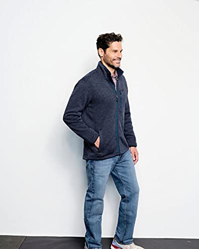 Orvis Men's Recycled Sweater Fleece Jacket - Eco-Friendly Warm Pullover for Outdoor Hiking & Casual Wear