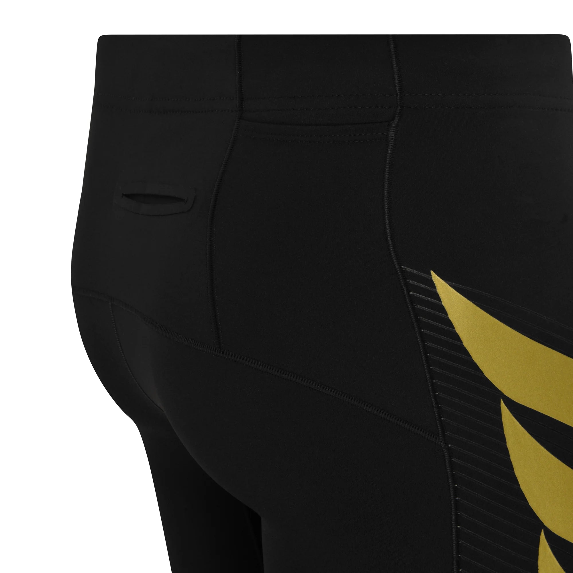 Pressio Men's Power Half Tight - Black/Gold - High-Performance Compression Shorts for Running, Gym & Workouts