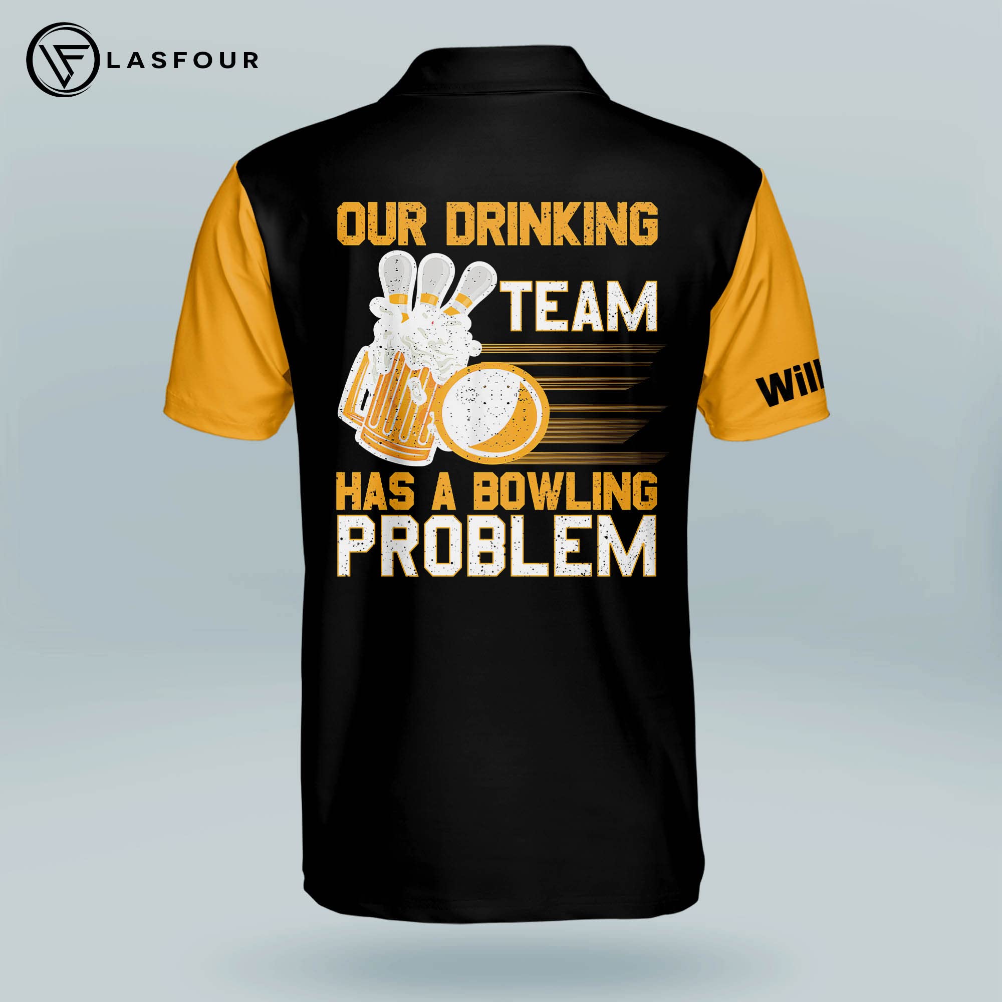 LASFOUR Custom Bowling Shirts for Men - Personalized Team Bowling Shirts, Short Sleeve Performance Shirts for Bowling Leagues & Tournaments - Perfect for Bowling Parties, Team Uniforms & Casual Wear