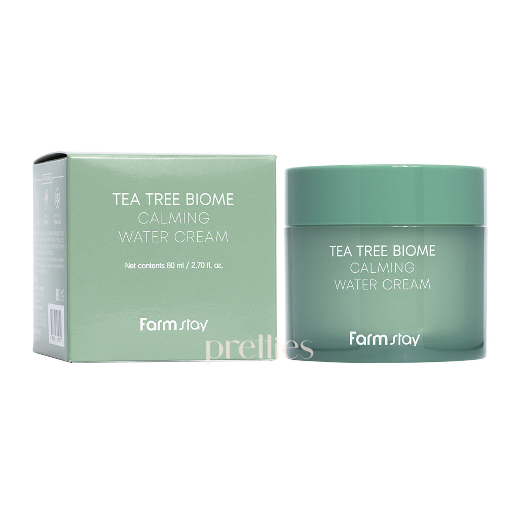 Farmstay Tea Tree Biome Calming Water Cream 80ml - Soothing Moisturizer for Acne-Prone & Sensitive Skin - Perfect for Daily Skincare Routine & Post-Treatment Care