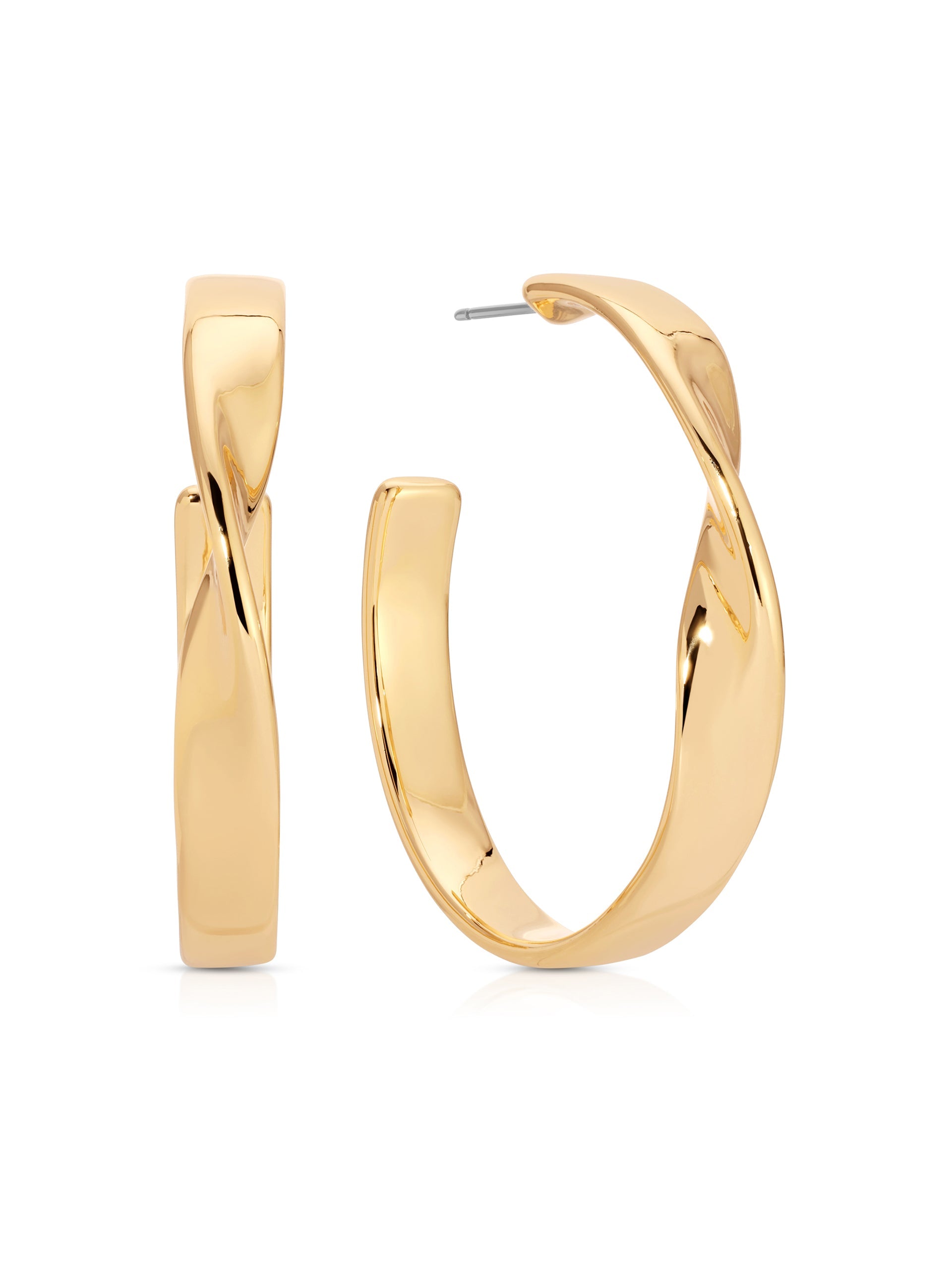 Vintage Heirloom Twist Medium Hoop Earrings - 14K Gold Plated Boho Chic Jewelry for Women | Perfect for Weddings, Parties & Everyday Elegance