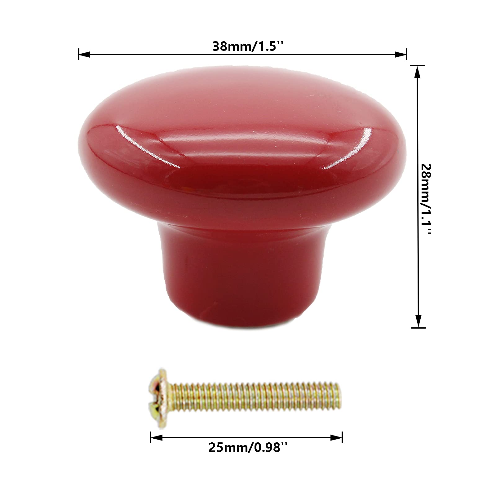 6 Pack Ceramic Cabinet Knobs - Handmade Decorative Round Drawer Pulls for Kitchen, Bedroom, Bathroom & Office Furniture (Home Improvement & DIY Upgrade) - Perfect for Dressers, Wardrobes, Desks & Storage Cabinets