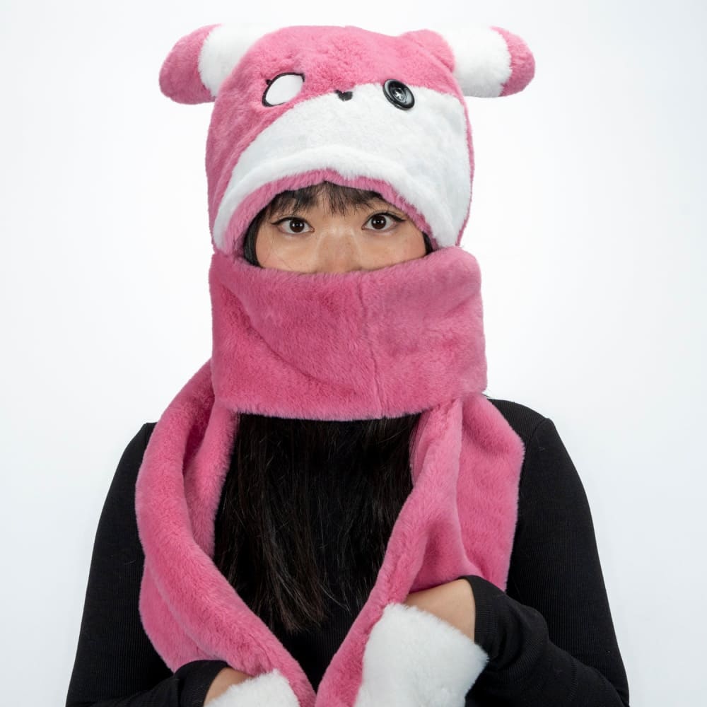 Scoodie Dreadful BPD Rabbit Scarf Hoodie - Cozy Winter Wear for Women, Cute Animal Print Fashion Hooded Scarf - Perfect for Cold Weather, Outdoor Activities & Mental Health Awareness