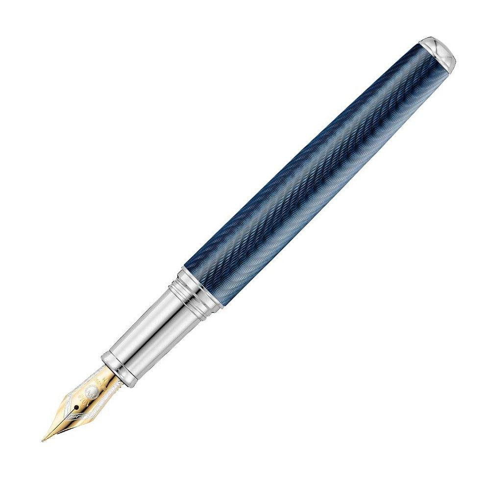 Waldmann Fountain Pen - Premium Blue Ocean Wave Design for Elegant Writing, Perfect for Business Signatures, Journaling & Gift Giving