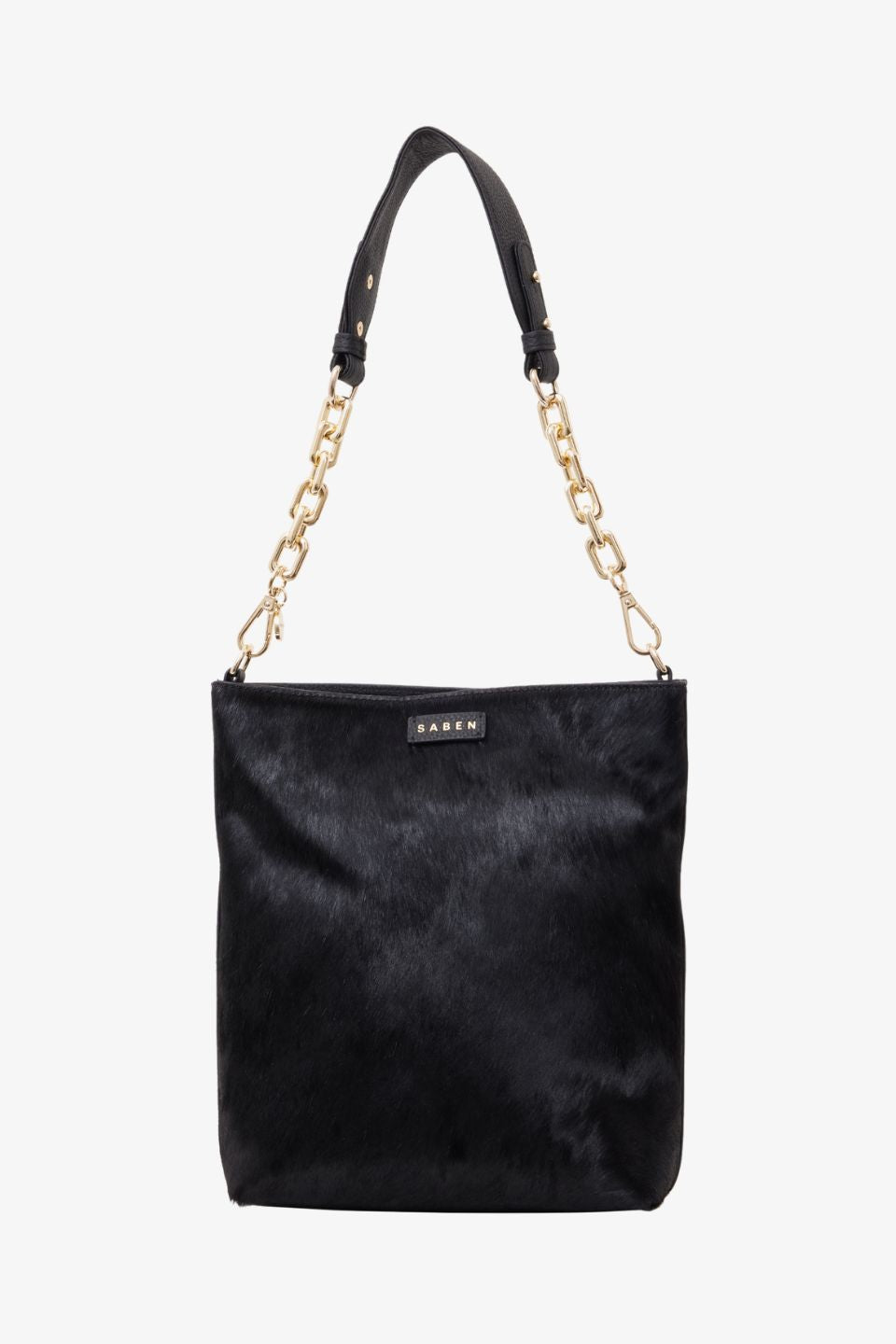 Claudette Black Haircalf Crossbody Bag - Stylish & Compact Purse for Women, Perfect for Everyday Use, Work, and Travel