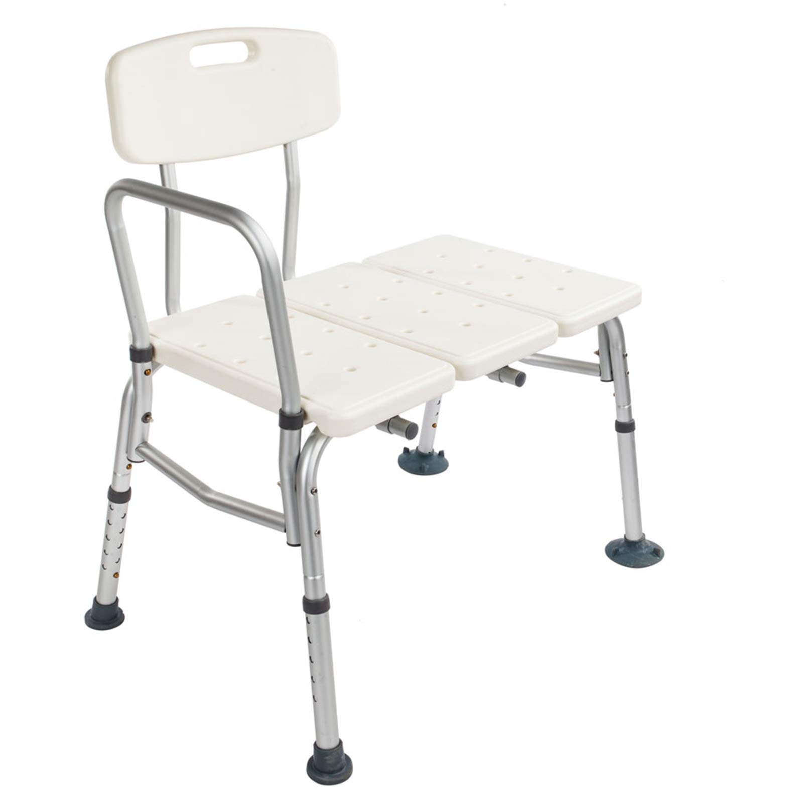 GT3-DL Aluminum Alloy Shower Transfer Bench with Wide Seat - Medical Bathroom Safety Chair for Elderly & Disabled - Non-Slip Bathtub Shower Seat for Home & Hospital Use