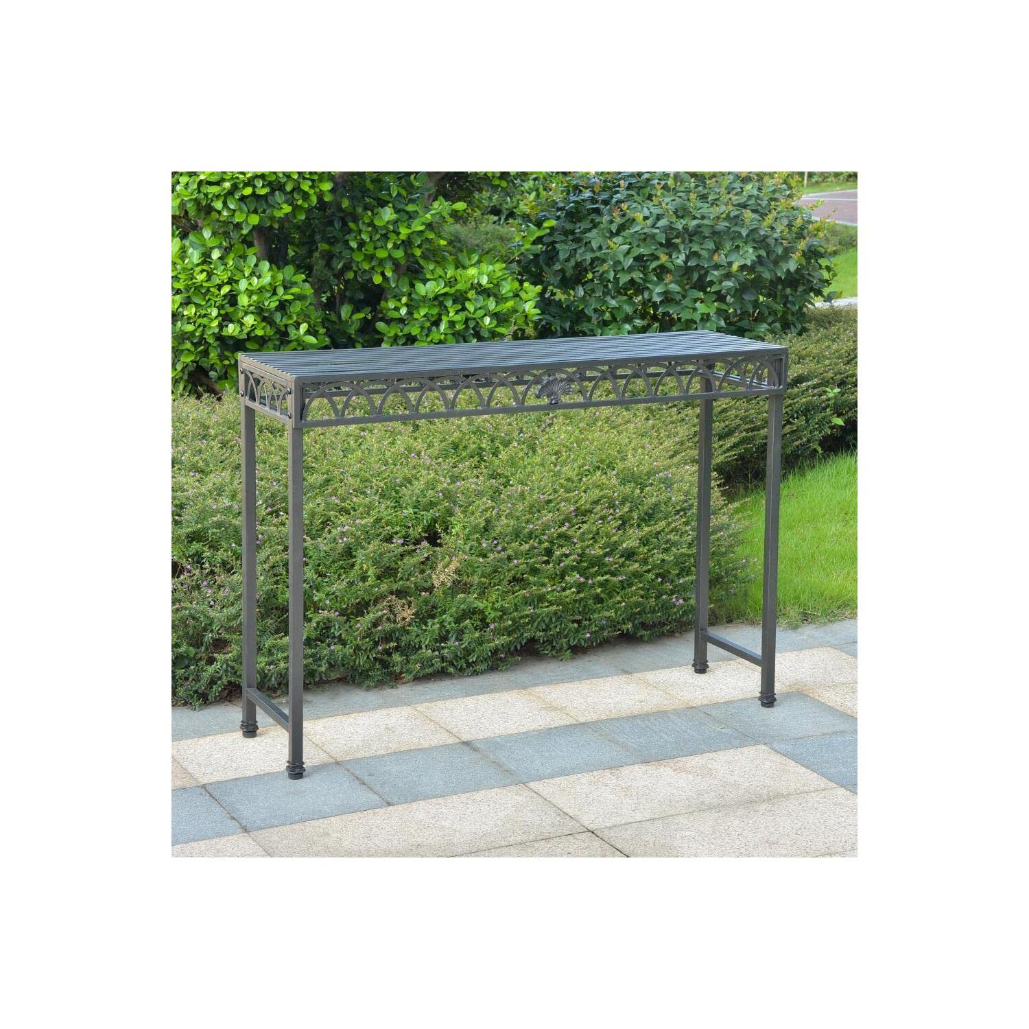 Segovia Iron Console Table - Rustic Industrial Entryway Table for Hallway, Living Room & Foyer Decor | International Caravan