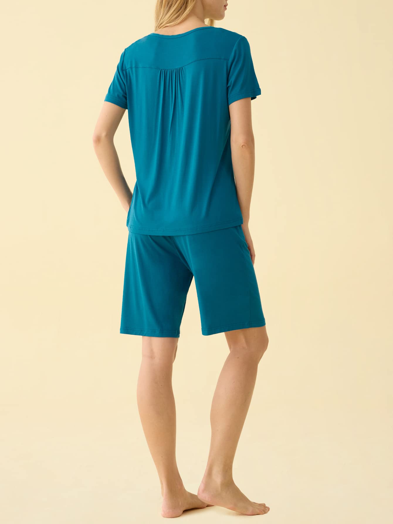 Latuza Women's Viscose Bermuda Shorts Pajama Set - Soft & Breathable Sleepwear for Summer Nights, Lounge Wear for Women, Perfect for Home Relaxation & Vacation Comfort