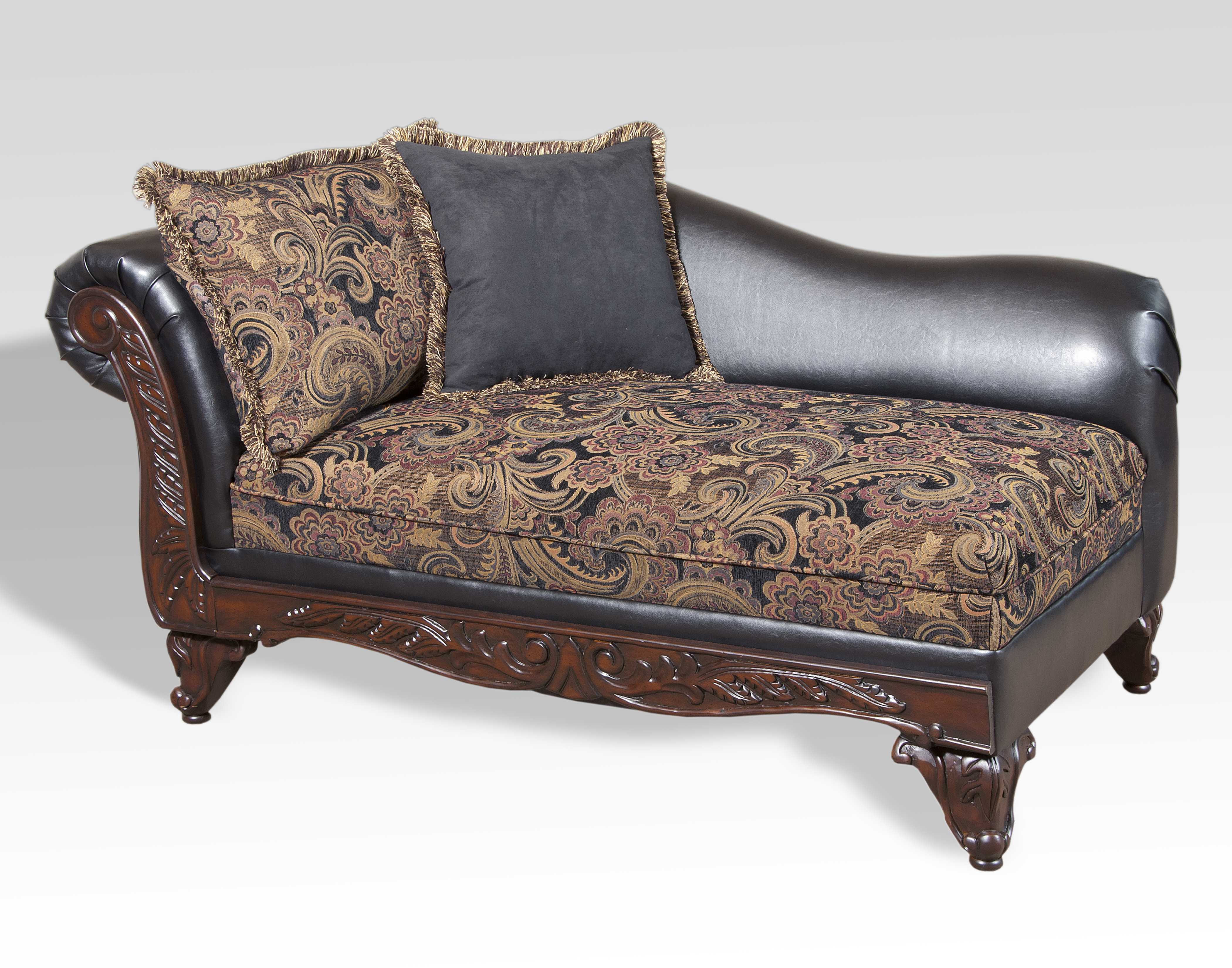 San Marino 2-Tone Chocolate Microfiber Chaise Lounge - Made in USA | Modern Living Room Furniture for Relaxation & Comfort