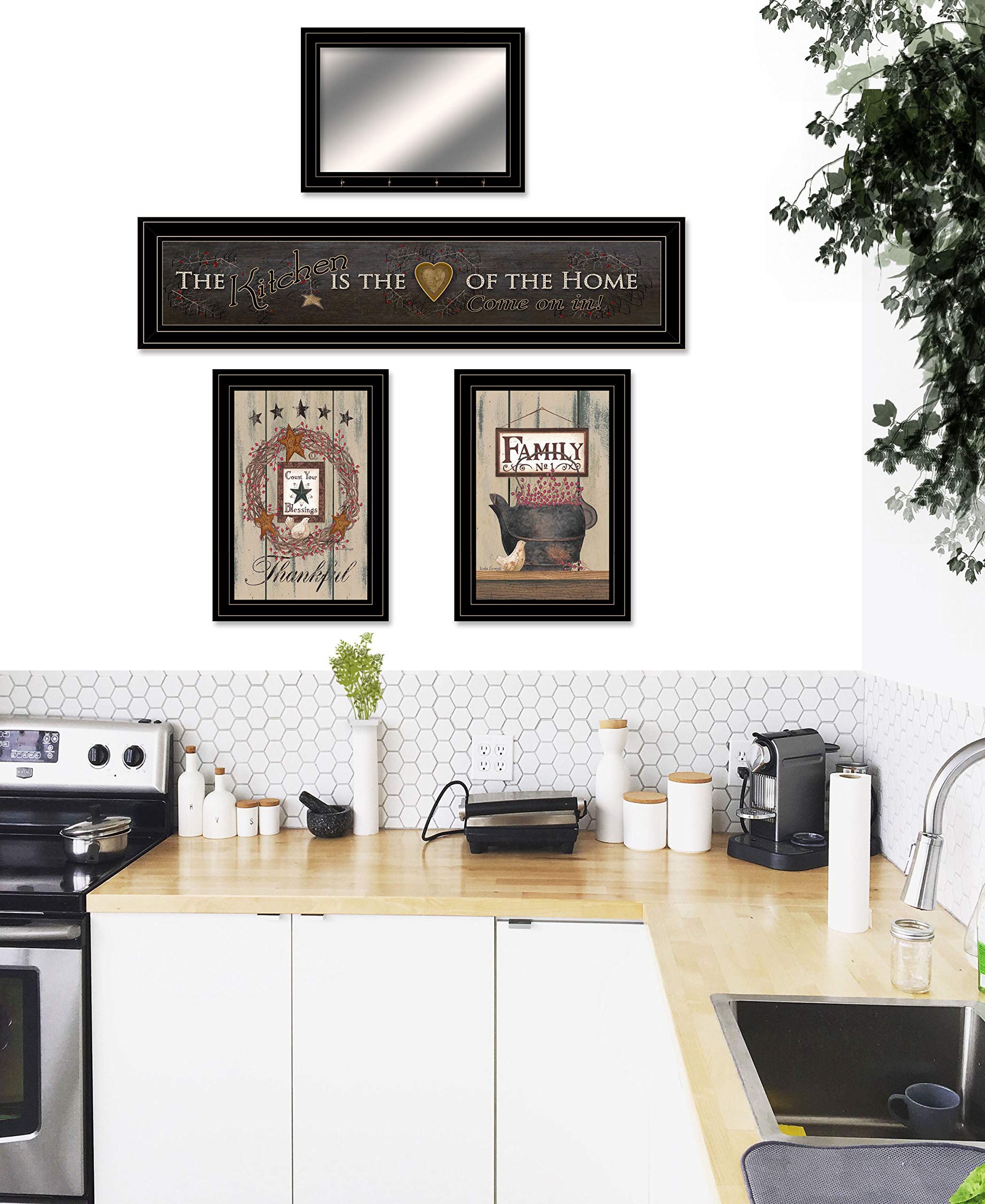 Trendy Decor 4U Primitive Kitchen Wall Art - 33x15 Inch Brown Printed Canvas - Perfect for Farmhouse, Rustic & Country Style Home Decor