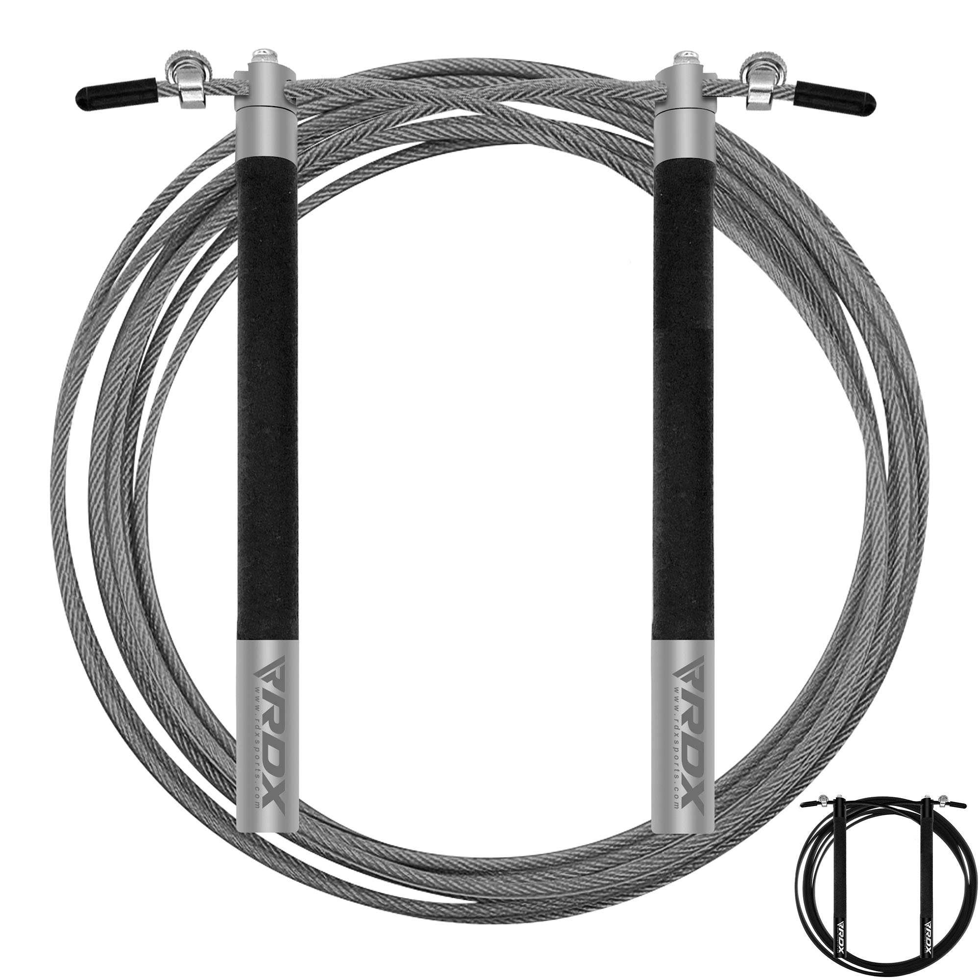 RDX Adjustable Skipping Rope - 10.3FT Tangle-Free PVC Coated Steel Jump Rope with Non-Slip PP Handles & 360° Dual Ball Bearings for Fat Burning, Weight Loss, HIIT, MMA, Yoga - Perfect for Home Gym, Fitness Workouts & Cardio Training