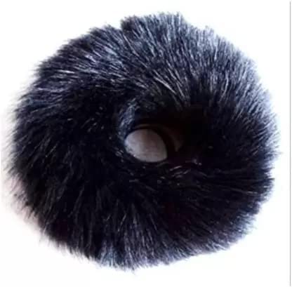 Barakath Black Faux Fur Hair Scrunchies - 50 Pack Soft Fuzzy Elastic Hair Bands for Women & Girls, Ponytail Holders & Hair Accessories - Perfect for Gifts, Parties, Workouts and Everyday Use