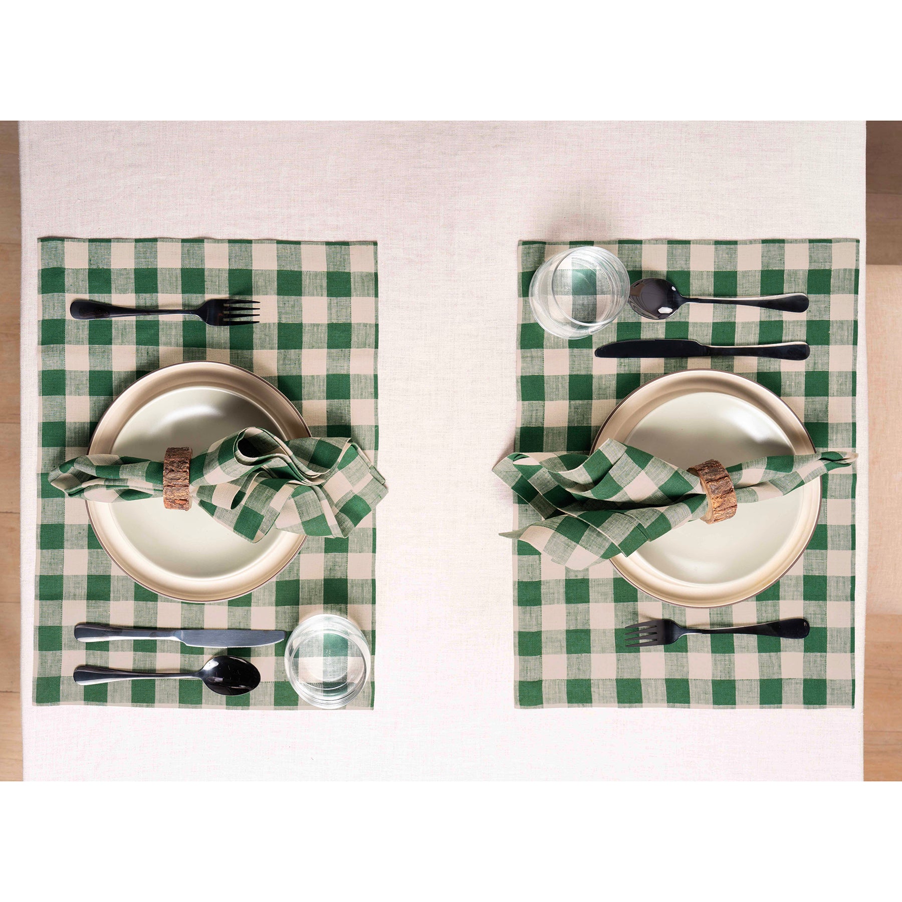 Morgan Check Placemats Set of 4 - Premium Cotton Table Mats for Dining, Kitchen & Holiday Decor - Washable & Durable Place Settings for Everyday Use & Special Occasions