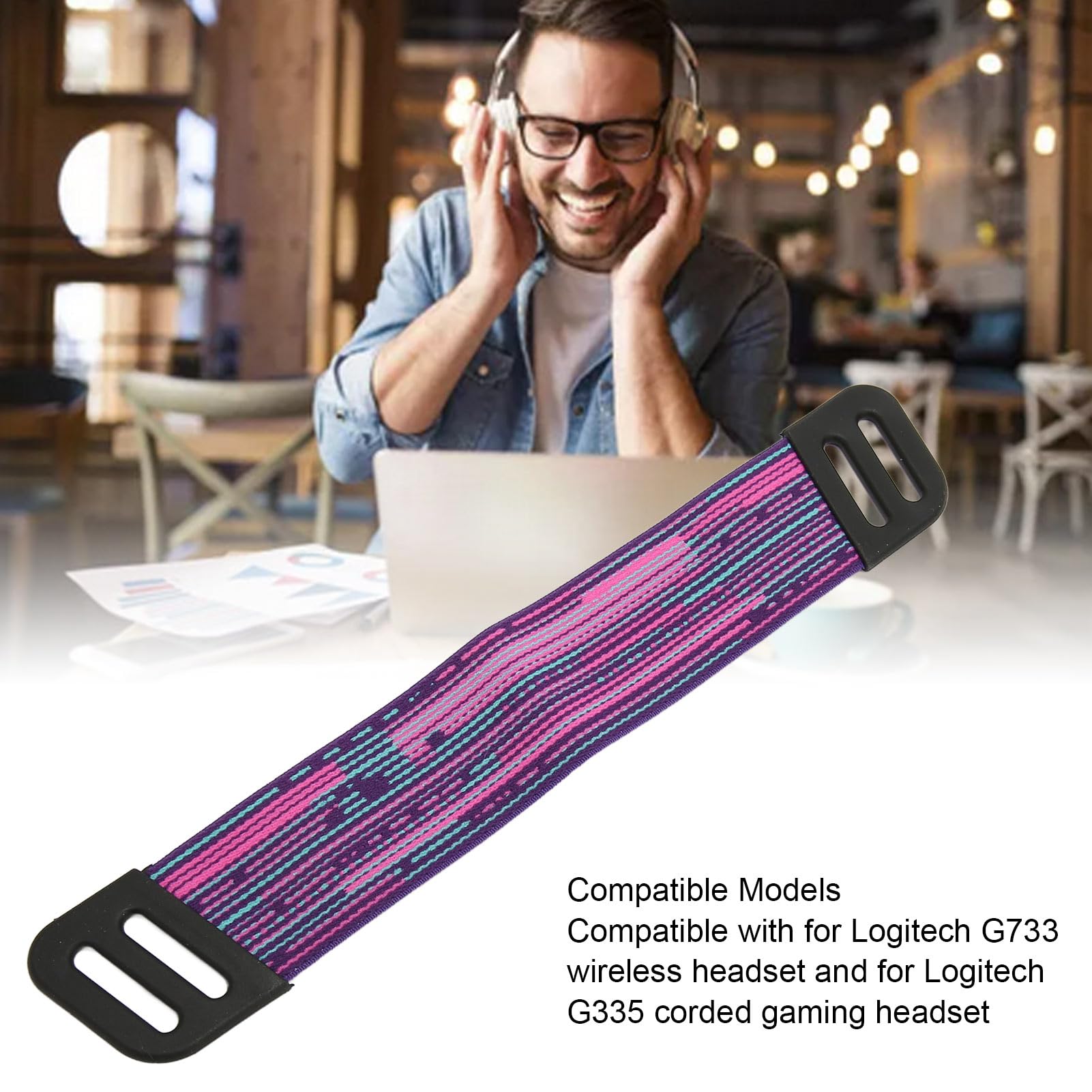 Replacement Headband Straps for Logitech G733 Wireless & G335 Wired Gaming Headsets - Durable Comfort Upgrade (Blue) | Perfect for Long Gaming Sessions & Professional Esports