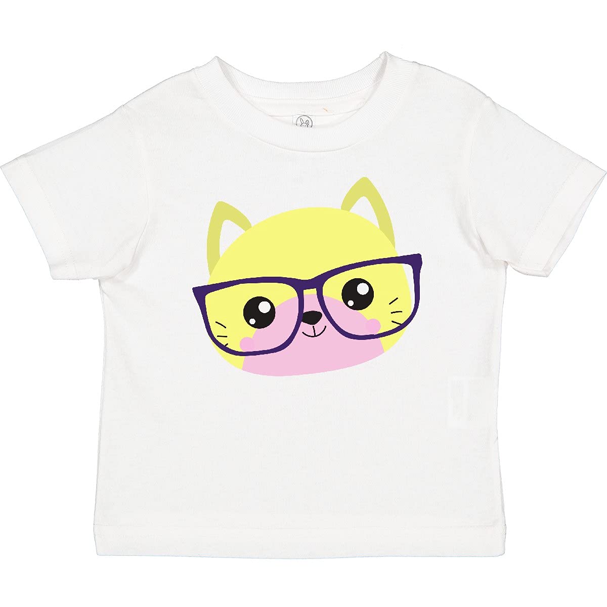 Inktastic Hipster Cat with Glasses - Cute Kitten Graphic Baby T-Shirt for Boys & Girls | Fun Casual Wear for Playdates, School & Family Photos