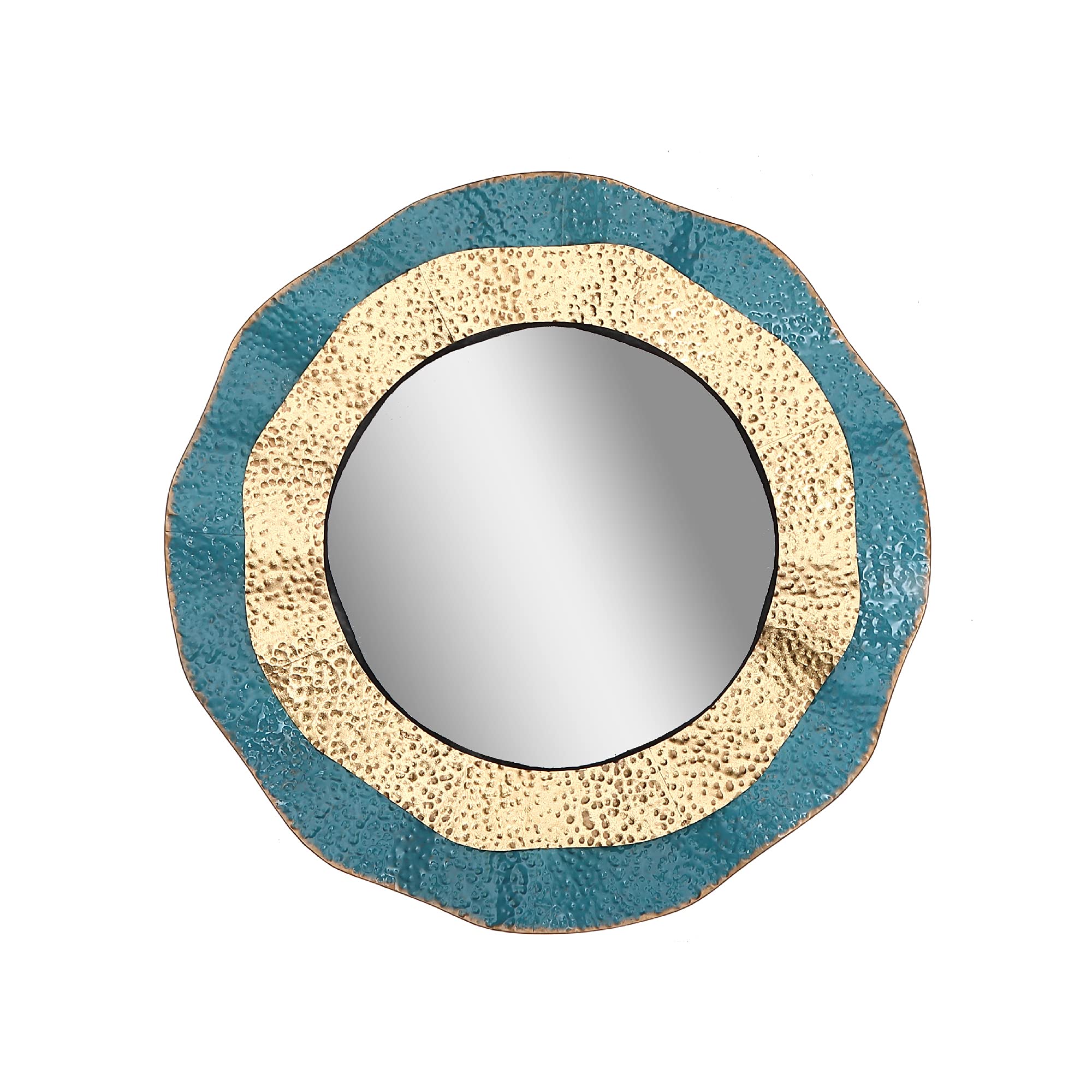 Kai Metal Round Mirror - Modern Decorative Wall Mirror for Living Room, Bedroom, Bathroom & Entryway - Stylish Home Decor & Interior Design Accent