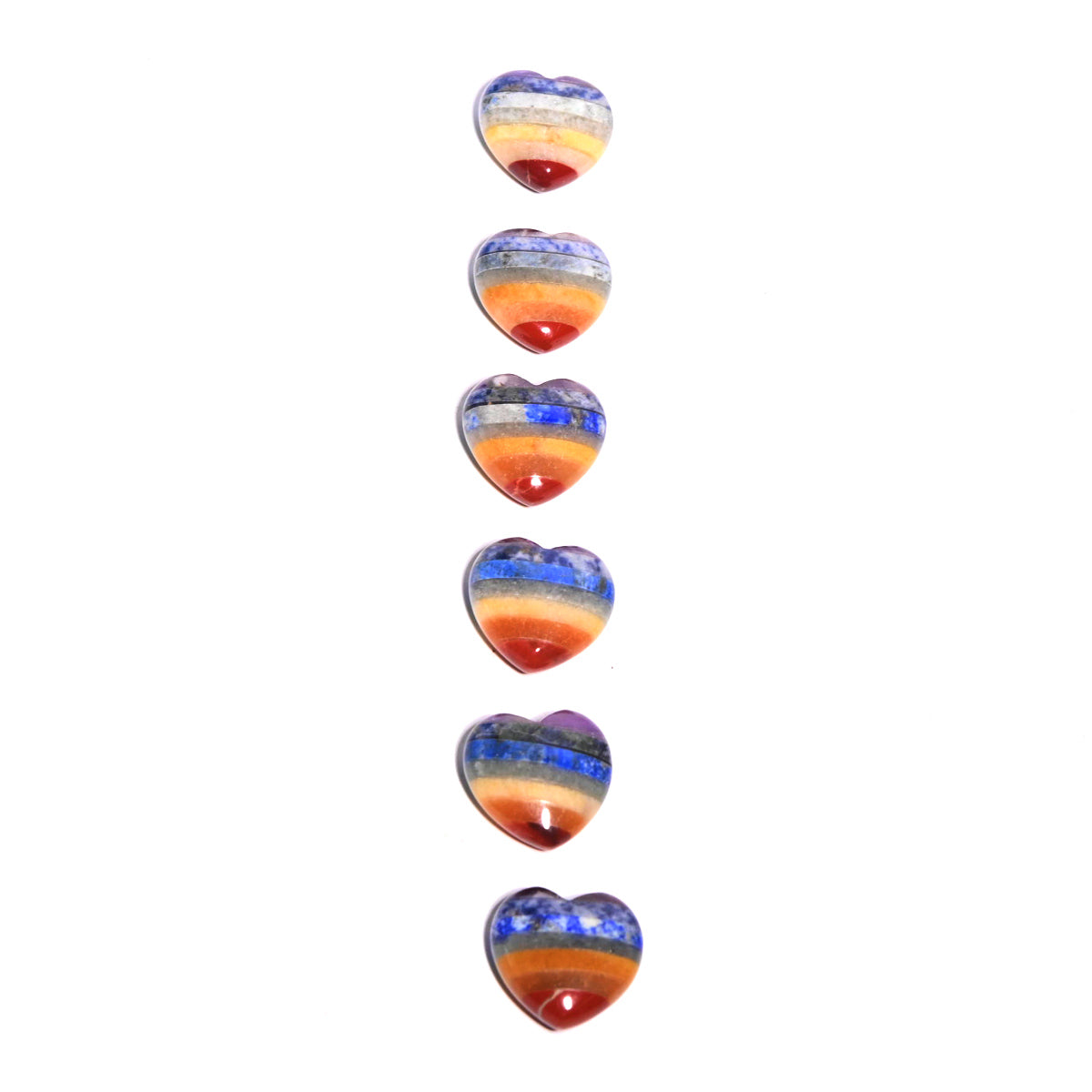 7 Chakra Crystal Heart Stone Set - Healing Energy Stones for Meditation, Reiki & Spiritual Balance - Perfect for Yoga, Home Decor & Gifts