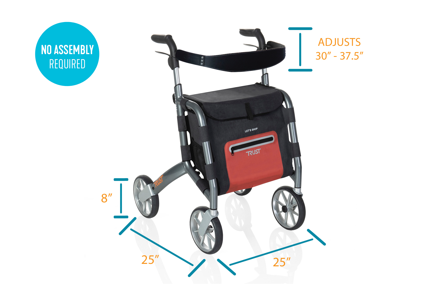 Premium 4-Wheel Rollator Walker with Seat and Basket - Lightweight Folding Mobility Aid for Seniors & Adults - Ideal for Shopping, Travel, and Outdoor Activities