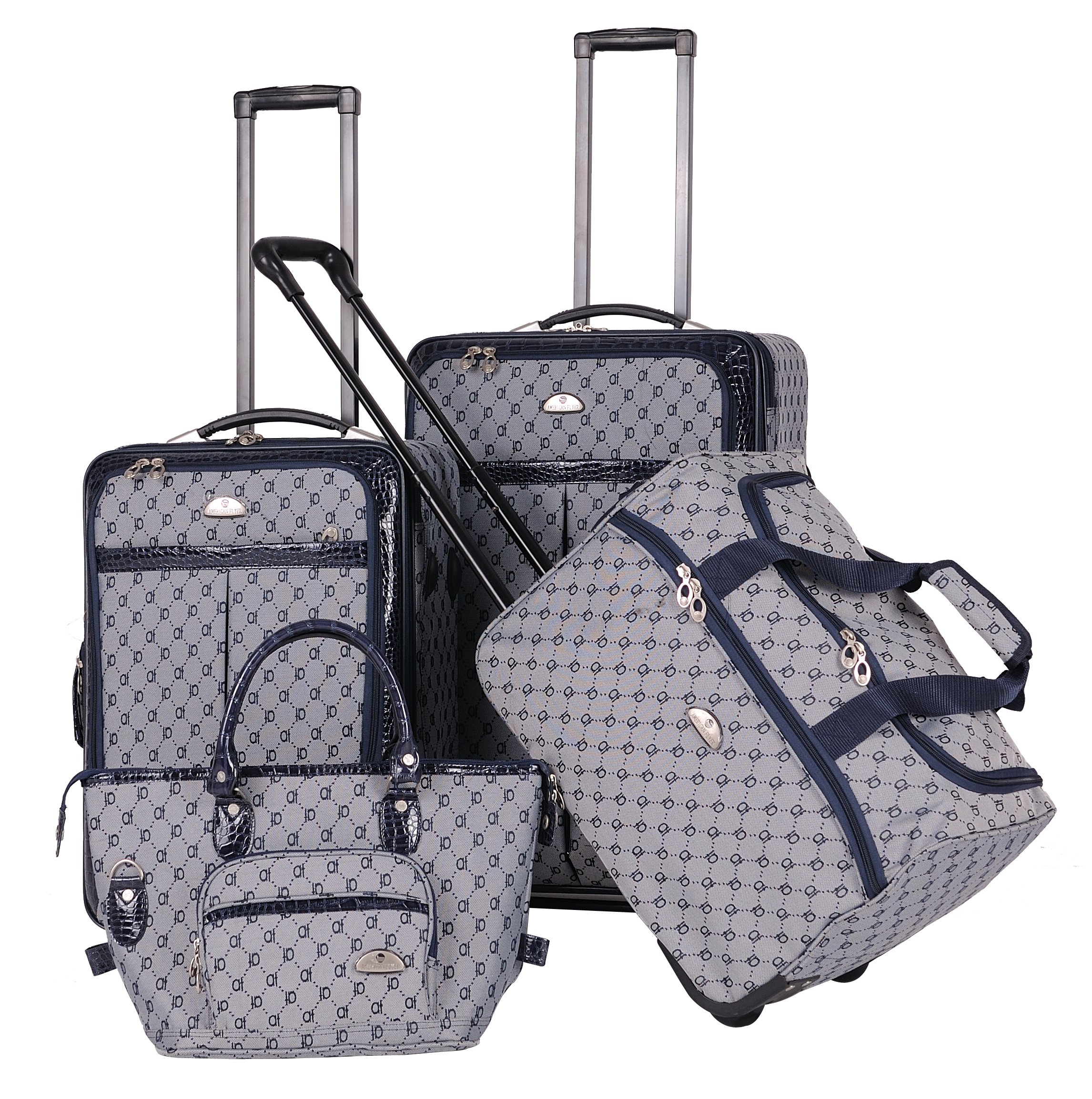 American Flyer Luggage Signature 4-Piece Set - Navy Blue Expandable Suitcase Set with Spinner Wheels for Travel | Perfect for Family Vacations, Business Trips & International Adventures