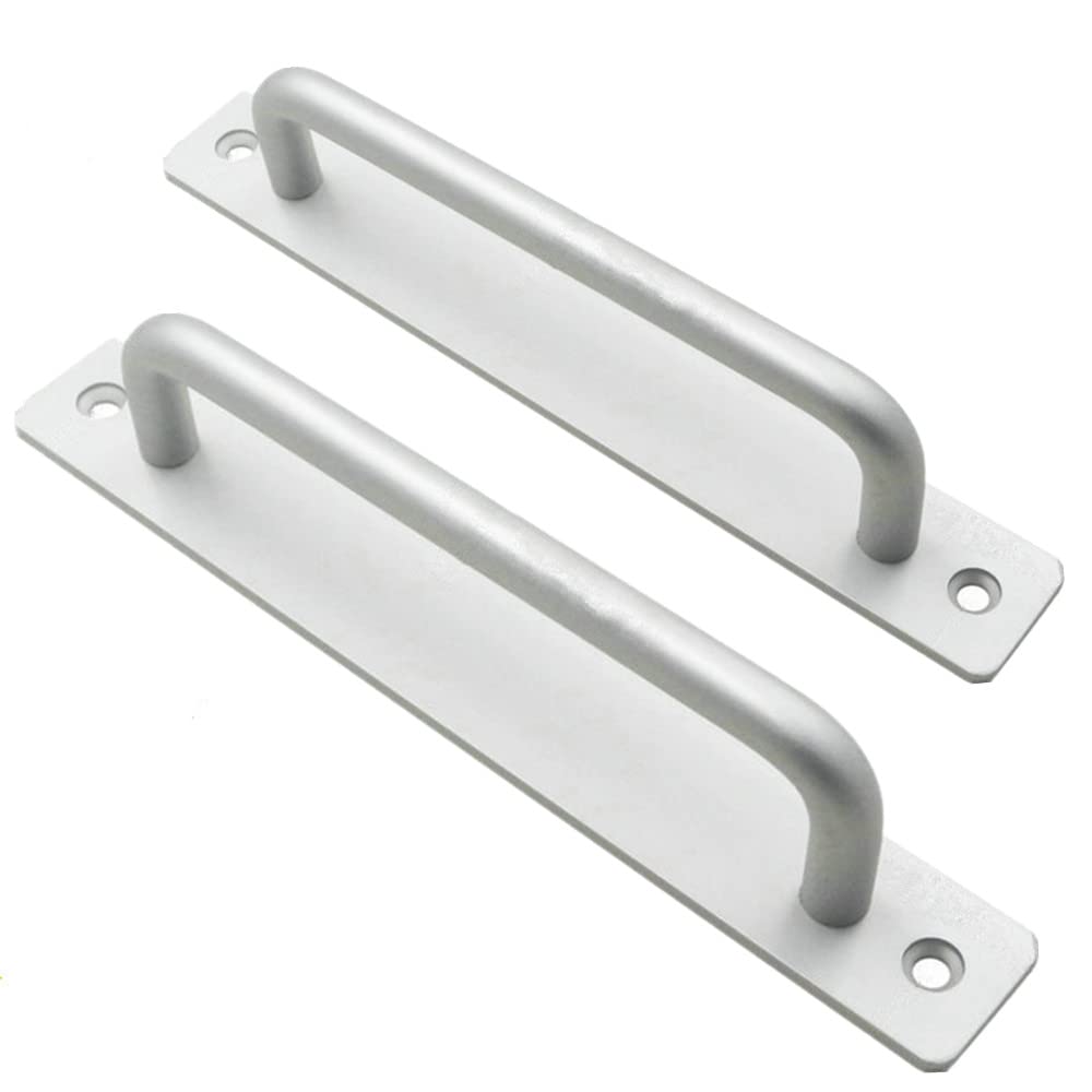 2 Pack Aluminum Alloy Sliding Barn Door Handles - Heavy Duty Cabinet & Drawer Pulls for Kitchen, Wardrobe & Furniture (Silver) - Modern Home & Office Hardware Upgrade