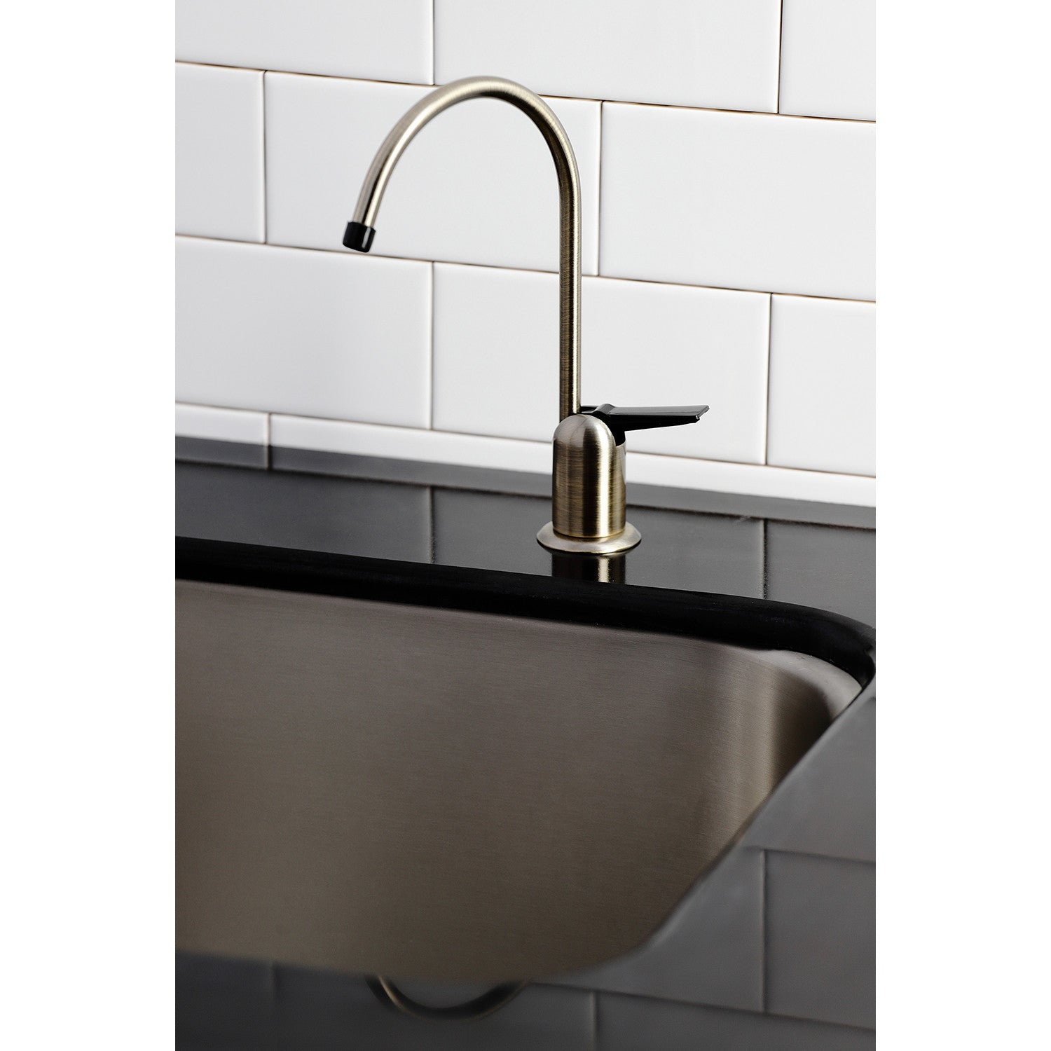 Americana K6193 Single Handle 1 Hole Deck Mount Water Filtration Faucet in Antique Brass - Perfect for Kitchen Sink Water Purification System
