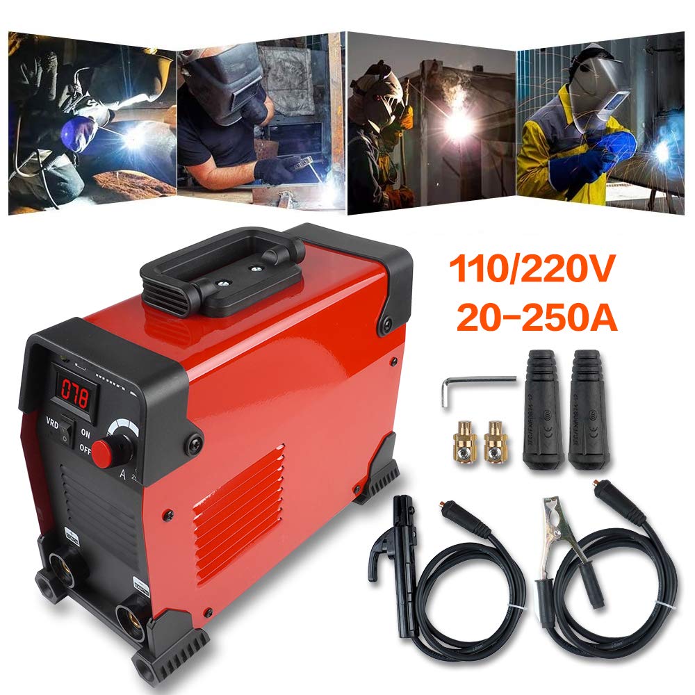 250Amp ARC Welding Machine Dual Voltage 110V/220V - Portable DC Inverter Welder with IGBT Technology & Digital LCD Display (20-250Amp) - Perfect for Home DIY, Auto Repair, Metal Fabrication and Construction Projects
