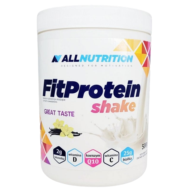 Allnutrition Fit Protein Shake - Vanilla Flavor 500g | High Protein Powder for Muscle Recovery & Weight Loss | Perfect for Post-Workout & Healthy Breakfast Smoothies