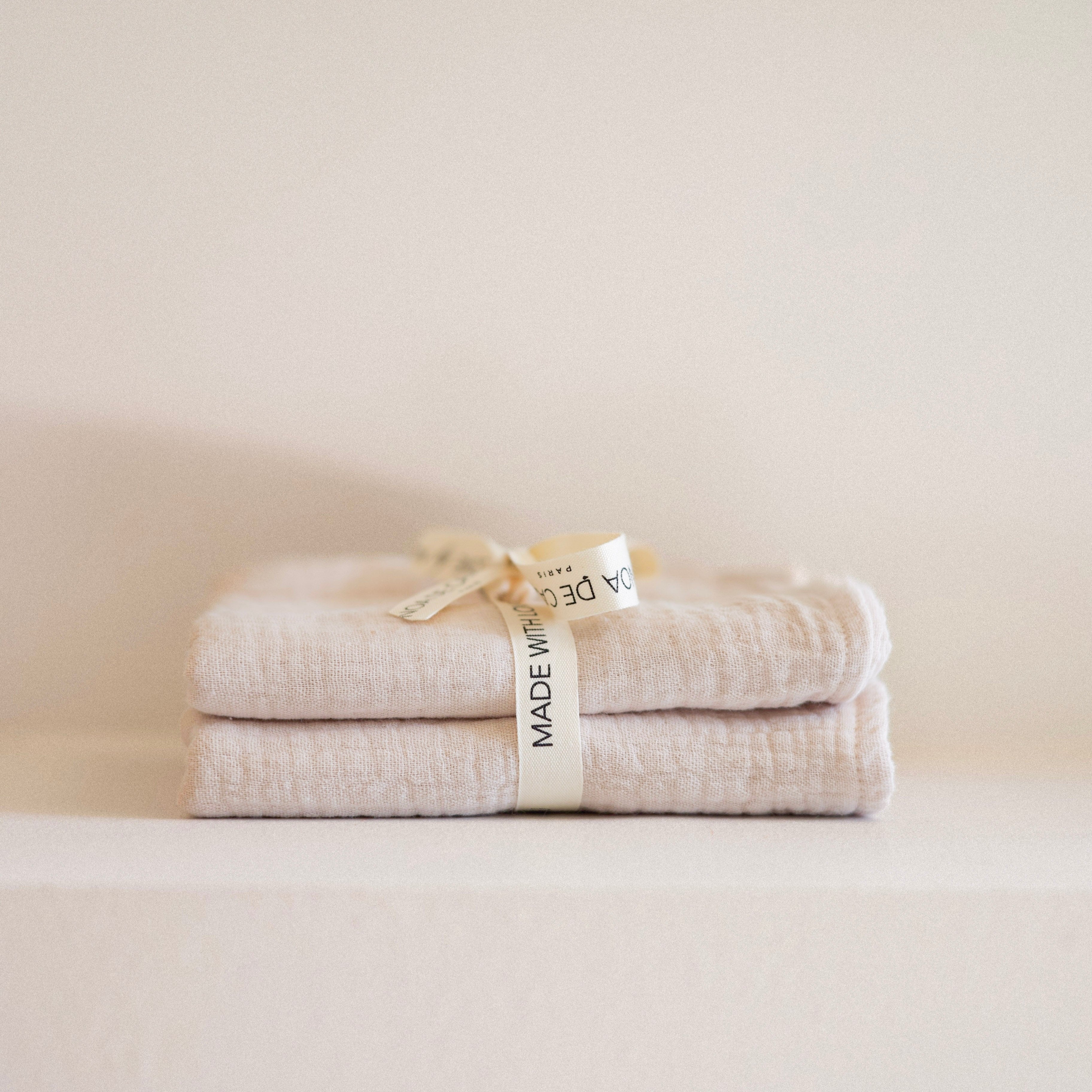 Organic Cotton Baby Swaddle Blankets - Soft & Breathable Beige Swaddles for Newborns, Set of 2 | Perfect for Sleeping, Swaddling & Comforting Infants