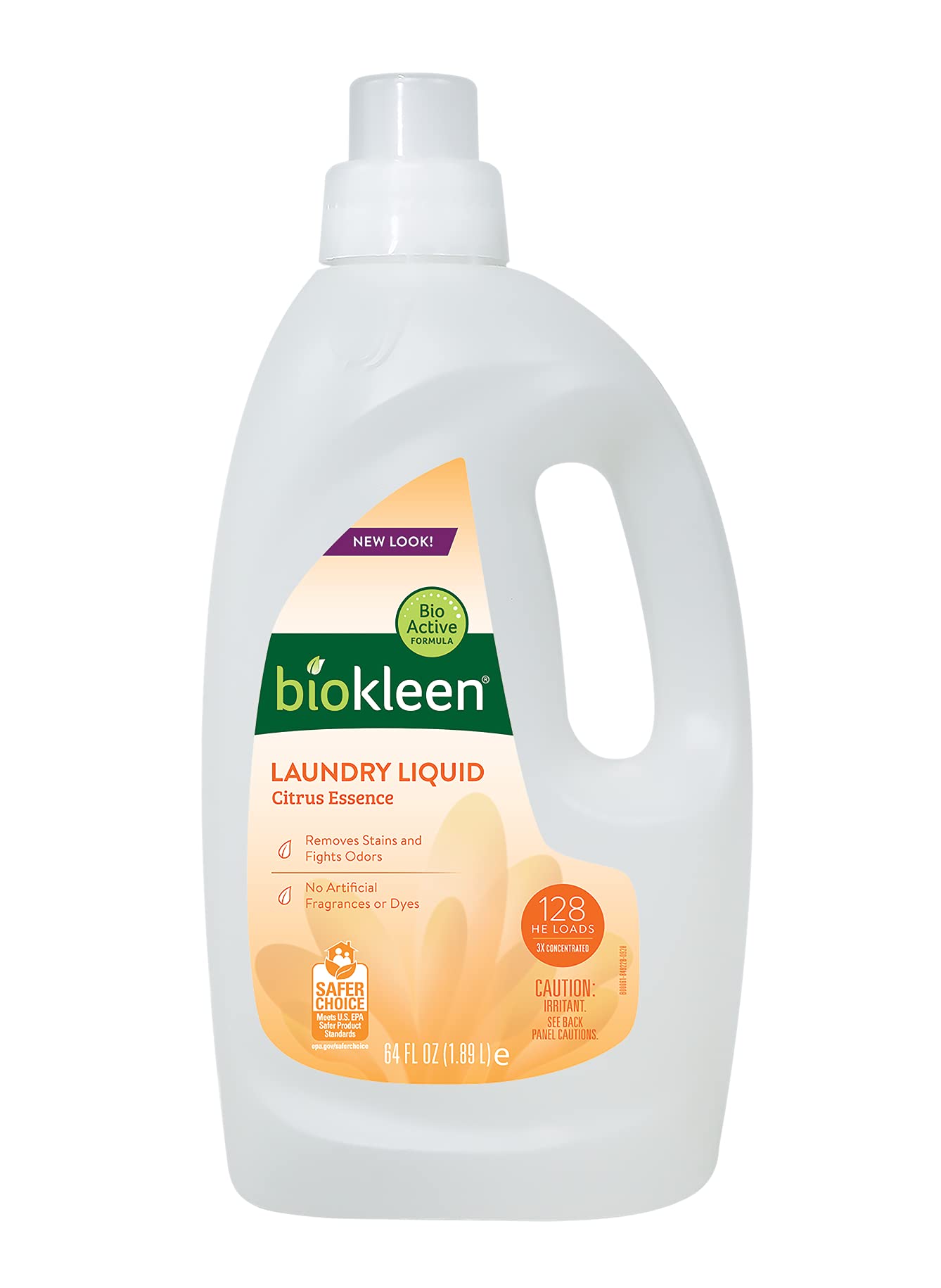 Biokleen Natural Citrus Laundry Detergent - Plant-Based, Eco-Friendly Liquid Soap for Sensitive Skin - Perfect for Baby Clothes, Gym Wear & Organic Fabrics