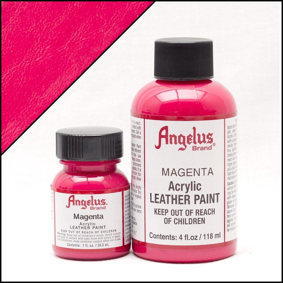 Angelus Magenta Leather Paint - 1oz Bottle for Shoes, Bags & DIY Leather Repair | High-Quality, Vibrant Color for Crafting & Restoration
