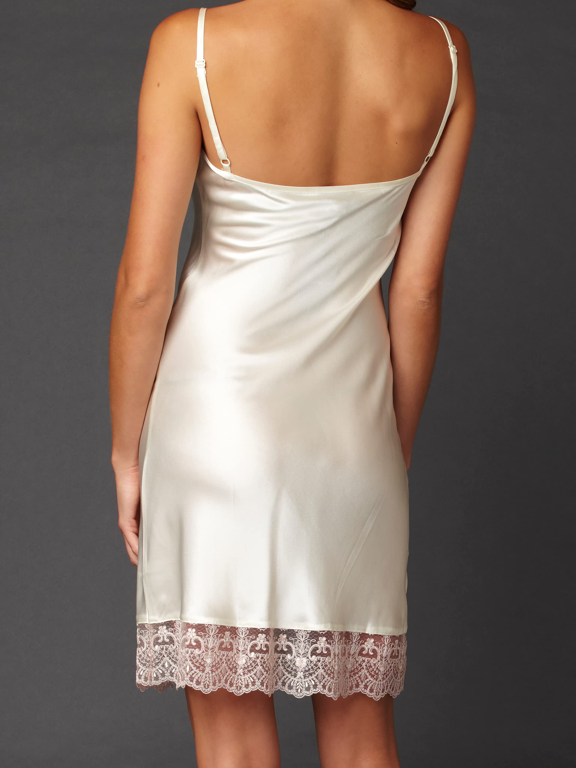 Women's Silk Chemise Nightgown - Embroidered Lace Sleepwear & Lingerie | Camille Collection | Elegant Gift Packaging for Valentine's Day, Anniversary & Honeymoon