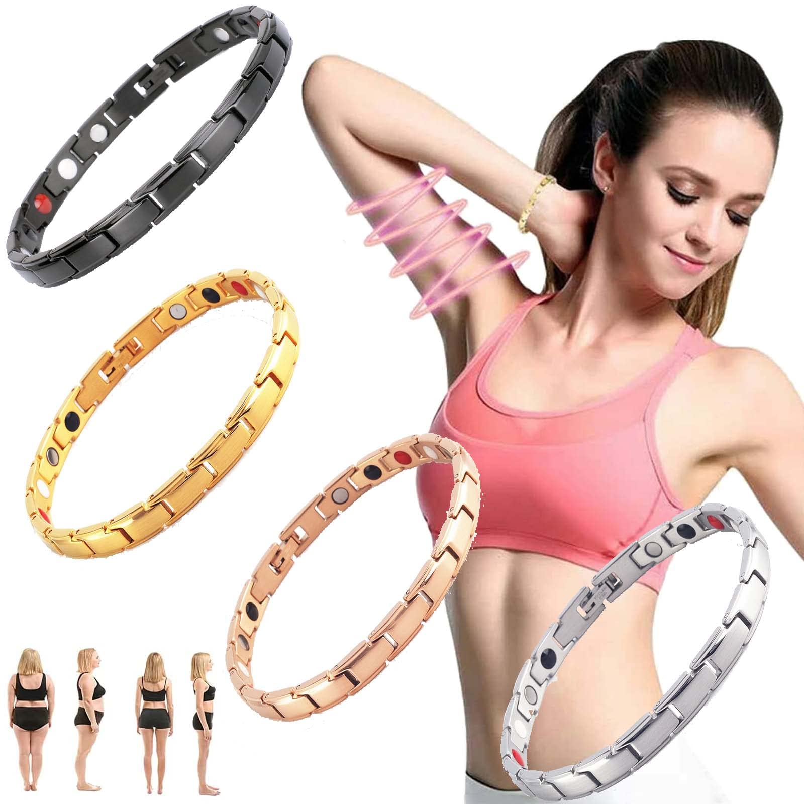 4pcs Magnetic Lymph Detox Bracelet for Women - Adjustable Lymphatic Drainage Therapy Bracelet with Healing Magnets for Relaxation & Wellness | Perfect for Daily Wear, Yoga, and Stress Relief