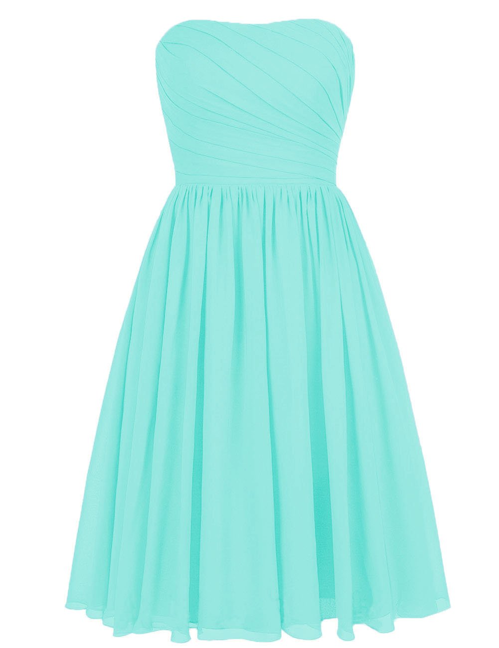 Elegant JAEDEN Short Chiffon Bridesmaid Dresses - Strapless Wedding Guest & Prom Dress for Bridal Party, Formal Events & Special Occasions